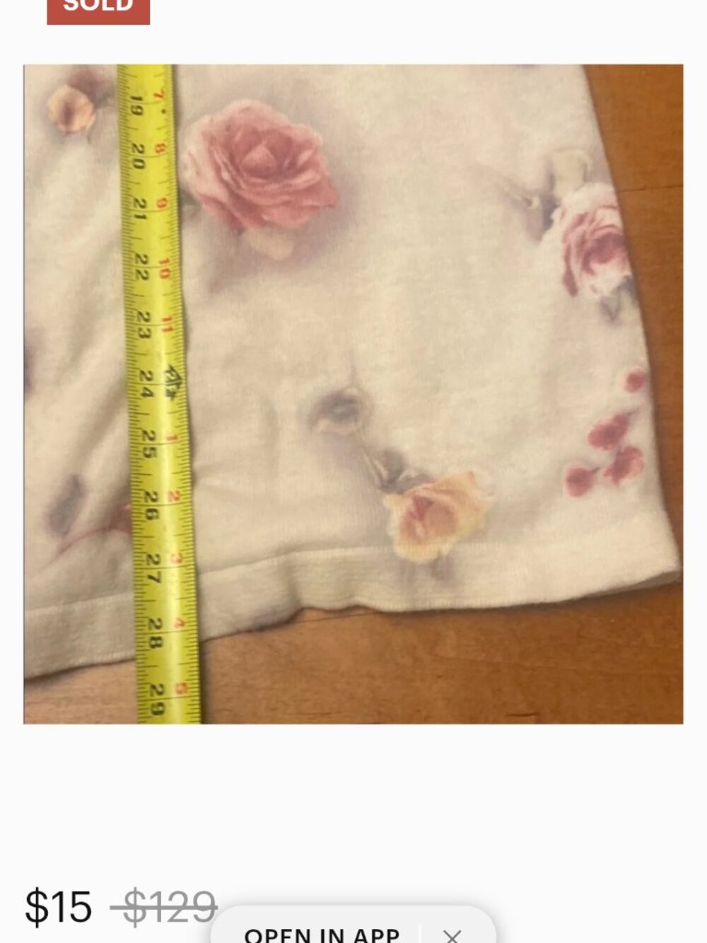 Floral Button-Up Cardigan in Cream - Picture 5 of 5